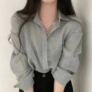 시스루 루즈핏 데일리룩 코디 봄 여름 블라우스 가디건 셔츠 레이어드 롤업