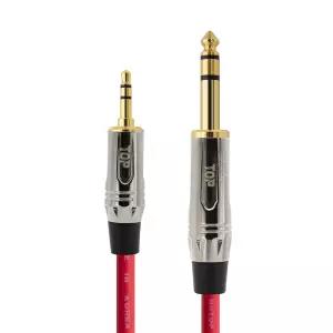 HDTOP 국산 메탈 3.5 TO 5.5 스테레오 케이블 레드 3M HT-TP4219