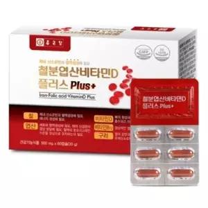 [하프클럽/골피아]종근당 철분 엽산 비타민D 플러스 500mg x 60캡슐 (2개)