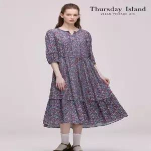 [Thursday Island] 레이스 배색 플라워 패턴 원피스(T242MOP143W)