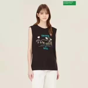 [베네통] 자수 슬리브리스 티셔츠 BATSA9631_P419923981