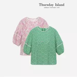 [Thursday Island] 펀칭 자수 레이스 블라우스 T244MBL246W)