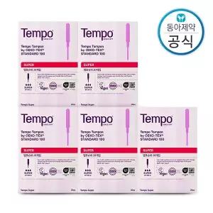 템포 슈퍼 사이즈 100P 양 많은날 순면 탐폰 체내형 생리대 수영장 휴가 연휴