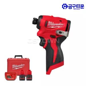 밀워키 M12 BLIDRC-252C 충전 임팩트 드라이버 12V 2.5Ah 2팩 BL 초소형 경량형