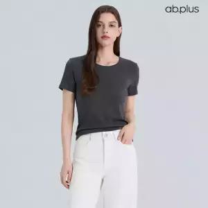[ab.plus] 슬림핏 골지 베이직 반팔 티셔츠 (LSA2MK48A)