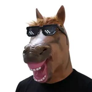 말머리가면 웃는 말머리 가면 말가면 웃긴 라텍스 고무 코믹 엽기 특이한 동물 할로윈 데이 말탈