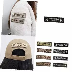 영문 레터링 직사각 형태 벨크로 부착 자수 와펜 의류 가방 모자 장식용 패치