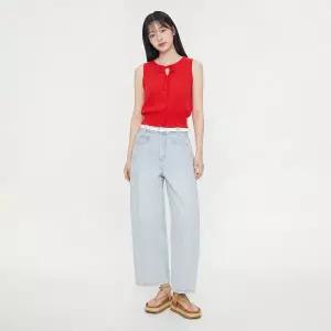 [LAP] 랩 절개 커브드 크랍 데님 팬츠 AS2DP563_DG