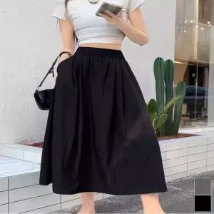 A라인 밴딩 정장 스커트 롱스커트 정장스커트 여자 플레어스커트 무지