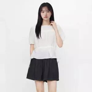 [스타필드 수원] LAP 라운드넥 스트링 셔링 블라우스 AS2WB462