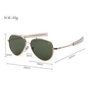 AO 항공 선글라스 남성 럭셔리 브랜드 디자이너 안경 오리지널 박스 포함 American Optical Sun Glasses oc