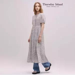 Thursday Island 플라워 풀오픈 롱 원피스T244MOP247W