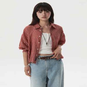 [AK수원점] [후아유] 여성 Summer Crop Check Shirts WHYCG2433F