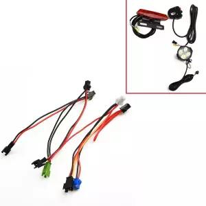 전기 자전거 조명 연결 라인 24-60V E-바이크 헤드라이트 전방 후방 미등 고무 와이어 Ebike 사이클링 액세