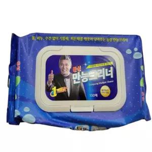 만능 크리너 캡형 100매 먼지 청소 물티슈 일회용 자동차 내부 기름 찌든 때 제거 손 걸