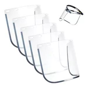 OLYCRAFT 6Pcs 클리어 페이스 쉴드 교체 16x8x0.1인치 풀 프로텍션 안전 바이저 연마 절단 작업을 위한