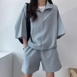남녀공용 아노락 반팔 상하세트 커플룩 트레이닝 셋업