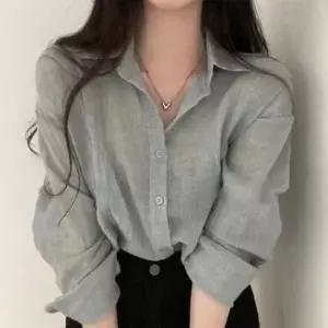빅카라셔츠 크롭 여름셔츠 3컬러 세미 긴팔