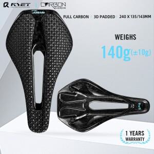 RYET 3D 프린트 자전거 새들 풀 카본 시트 MTB 자갈 도로 좌석 쿠션 사이클링 액세서리 135mm 143mm