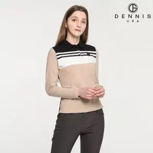 [데니스골프] [DENNIS] 여성 스트라이프 배색 티셔츠_NALFLTS053