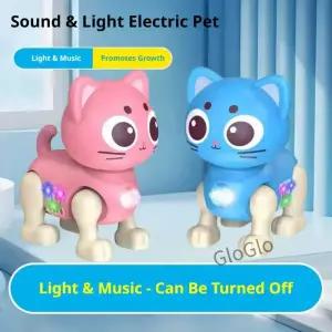 스마트 인터랙티브 로봇 고양이 시뮬레이션 워킹 조명 사운드 교육용 기어다니기 노래하는 전자 애완동물