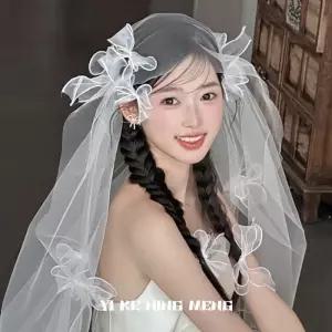 웨딩베일 촬영 면사포 헤어 장식 소품 (1)