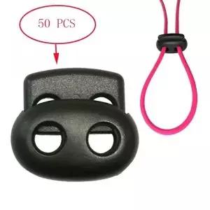 20PCS 5mm 구멍 스프링 코드 장치 플라스틱 토글 슬라이더 조절기 패스너 클립 (번지 로프 스트링 신발끈