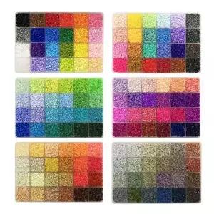 24 색상/상자 Yantjouet 2.6mm 미니 비즈 세트 13200pcs DIY 하마 철 선물