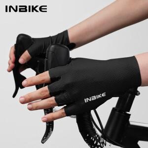 INBIKE 사이클링 장갑, 젤 패드 반 손가락 충격 방지, 통기성 MTB 남녀공용 자전거 도로 액세서리