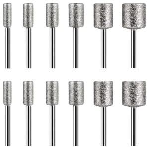 돌조각 세트  다이아몬드 버 비트  바위 유리 세라믹 드레멜 회전 도구  12 개  4mm 5mm 6mm 8mm 10mm