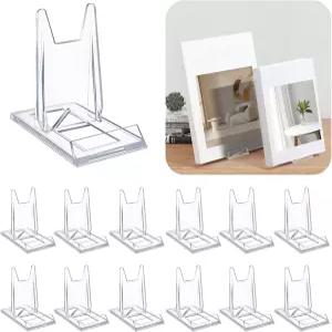 BoundlesEcho 12팩 투명 아크릴 데스크톱 조절식 디스플레이 스탠드 및 휴대폰 매거진 사진 책 앨범 CD