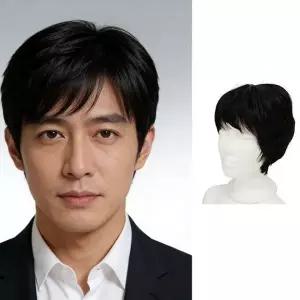 [하프클럽/알티피아]남성 단발 가발 중년 노인 인모 통가발 쇼트 헤어 스타일