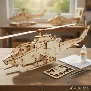 ON동네 조립 만들기 키트 AH-1 코브라 헬기 YM724 우드조립헬기