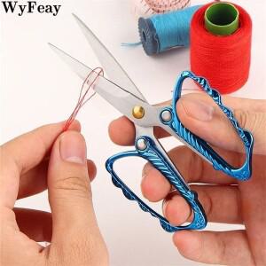 레트로 스테인레스 스틸 재봉용 십자수 가위, 원단 재단, 자수실, 바느질 용품