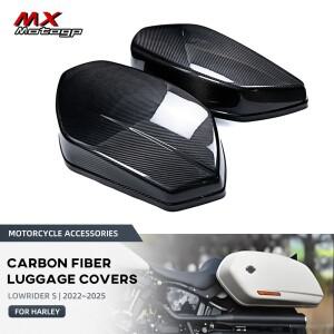 Harley Davidson Low Rider Lowrider S 2022-2025 탄소 섬유 오토바이 리어 박스 사이드 수하물 케이스 커