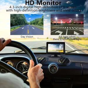 10.92cm 컬러 Tft LCD 액정 화면 자동차 SUV 밴용 - 후방 모니터 DC 12V 전원  ABS 소재 배터리 없음