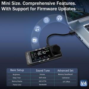 AMNVOLT V4/V3S ATS 미니 SI4732 라디오 FM AM SSB LSB USB 수신기  밴드 DSP 헤드폰 앰프 포함 ESP32 휴대