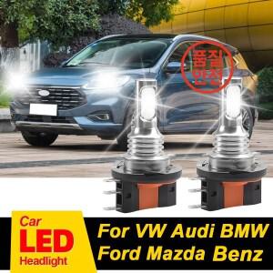 2개 H15 LED 헤드라이트 전구 캔버스 200W 하이빔 주간 주행등 DRL 6000K 폭스바겐 아우디 BMW 포드 마쓰
