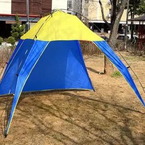 야유회 검은색 캐노피 접어넣기 차광 폴딩 그늘막 포함 야외 수납가방 여름
