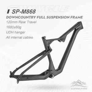자전거프레임 Spcycle 풀 서스펜션 카본 M 프레임 초경량 듀얼 여행용 120mm UDH 행어 BSA M868 29er 2025