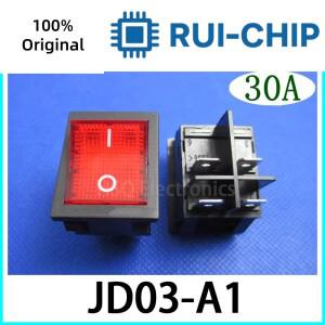 1PCS JD03-A1 16A 25A 30A 용접기 고전력 4핀 보트형 스위치(조명 포함) 고전류 은 접점 전원 공급 장치