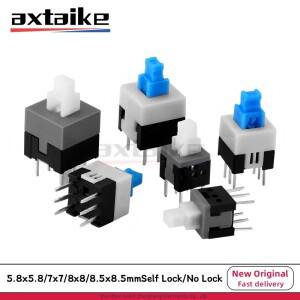 10PCS 5.8x5.8mm 7x7mm 8x8mm 8.5x8.5mm 자동 잠금/잠금 없음 푸시 촉각 전원 마이크로 스위치 6Pin DPDT
