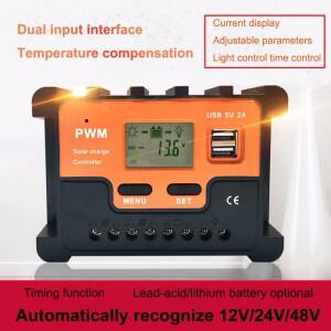 광전지 태양열 충전기 컨트롤러 12V 24V 48V 10A 20A 30A 40A 50A 60A, 자동 조명 제어 듀얼 USB 출력