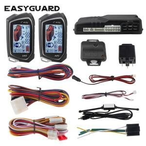 EASYGUARD 자동 시동 정지 양방향 경보 시스템 대형 LCD 호출기 디스플레이 터보 타이머 모드 충격 진동