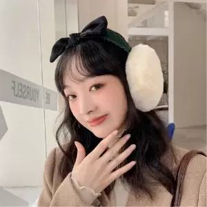 (이거찜) 리본 머리띠 귀마개 헤어밴드 편리한보관 따뜻한귀 겨울귀마개