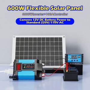 6000W 태양광 인버터 키트 완전한 발전 패널 110V/220V 시스템 12V 배터리 충전 컨트롤러
