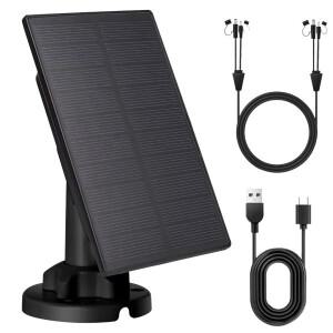 3W 12V/6V 태양광 패널 마이크로 USB+Type-C 야외 전지 충전기 보안 카메라/소형 홈 조명 시스템용