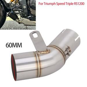 60mm 슬립온 배기 머플러 중간 파이프 트라이엄프 스피드 트리플 RS1200 1200RR 2021-2026 바이크 오토바이