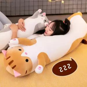 대형 고양이 롱 바디필로우 90cm 수면 쿠션 모찌 찰떡/캐릭터/인형/봉제/귀여운/유아/선물/아동/어린이