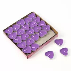 50P 하트 퍼플 티라이트초 아내생일이벤트 이벤트양초 셀프이벤트 미니양초
